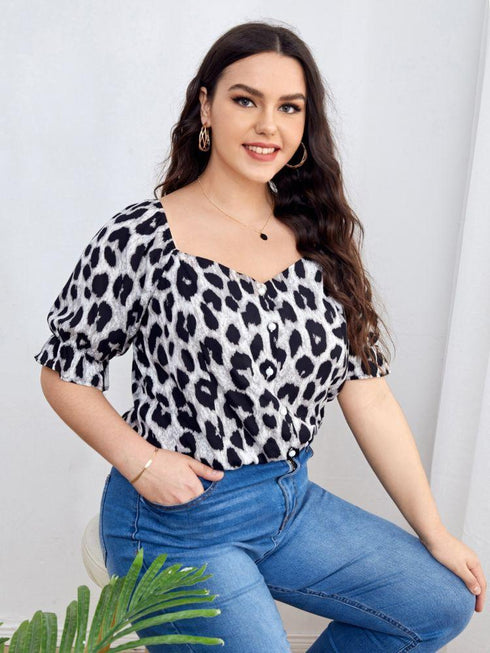 Summer Leopard Size Women's Shirt